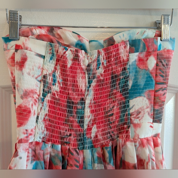 Parker Strapless Floral Silk Mini Dress Salsamonet Size XS NWT Prom Homecoming - Picture 9 of 15